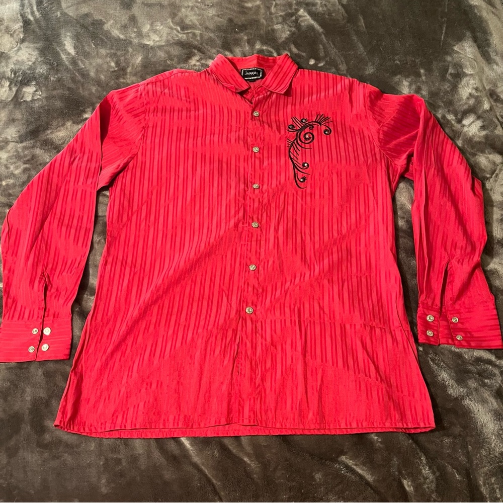 Saxifon Jeweled Button Down Shirt XXLarge Western Long Sleeve Collared